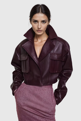 Acelin Lederjacke mit Revers